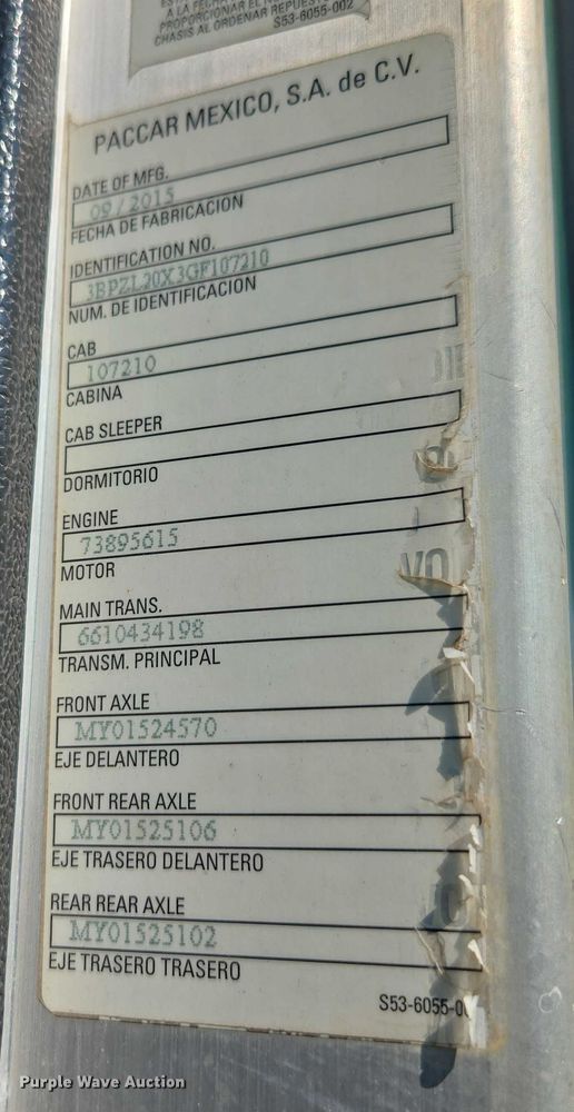 image for item EU4599 2016 Peterbilt 320 refuse truck