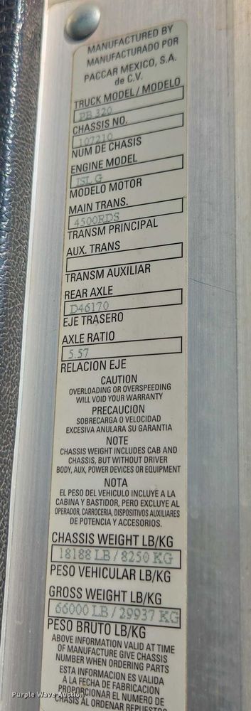 image for item EU4599 2016 Peterbilt 320 refuse truck