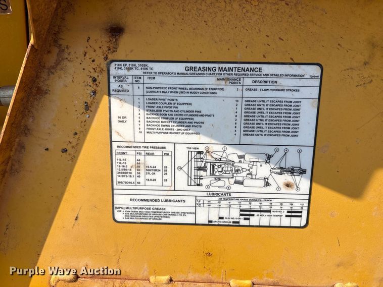 image for item EU4600 2015 John Deere 310SK backhoe