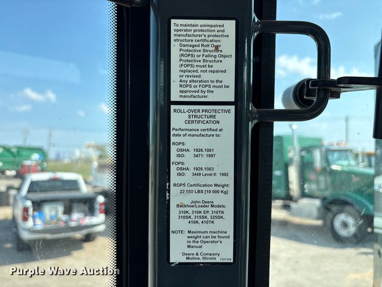 image for item EU4600 2015 John Deere 310SK backhoe