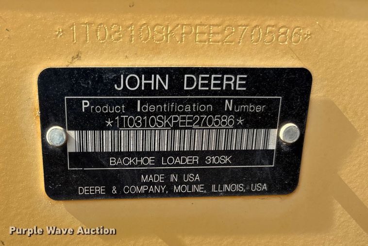image for item EU4600 2015 John Deere 310SK backhoe
