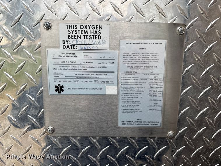 image for item EV1741 1997 Ford E350 ambulance