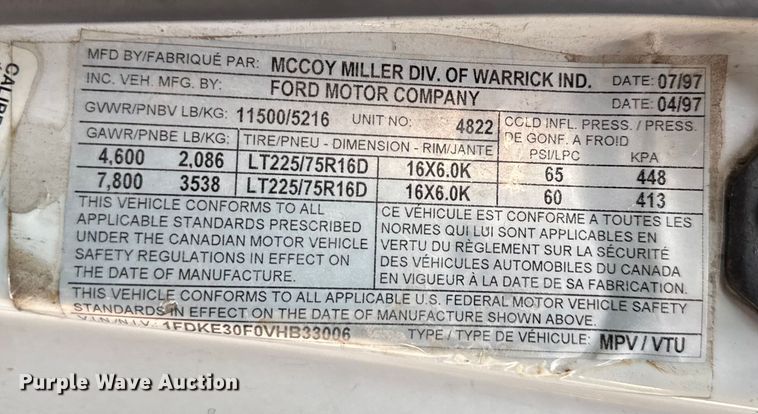 image for item EV1741 1997 Ford E350 ambulance