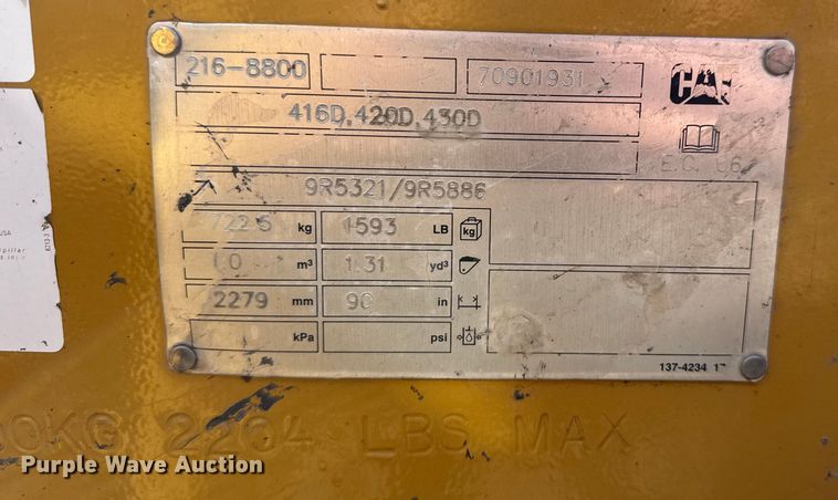 image for item EV1757 2009 Caterpillar 420E backhoe