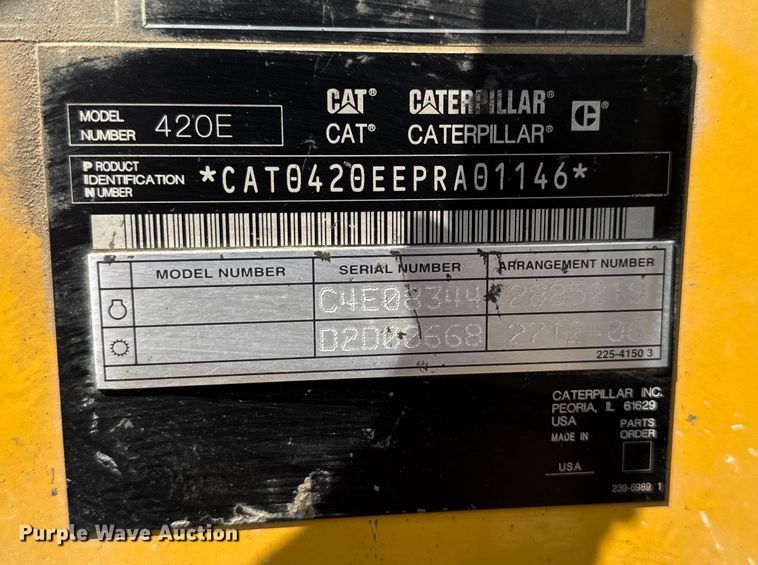 image for item EV1757 2009 Caterpillar 420E backhoe