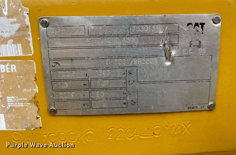 image for item EV1771 2009 Caterpillar 420E backhoe