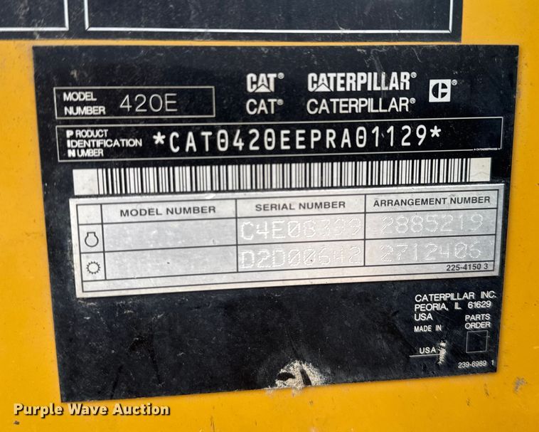 image for item EV1771 2009 Caterpillar 420E backhoe