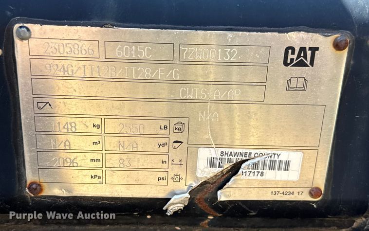 image for item EV1772 Caterpillar 6015C wheel loader grapple bucket