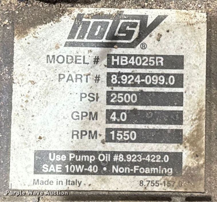 image for item EV1783 Hotsy hot pressure washer