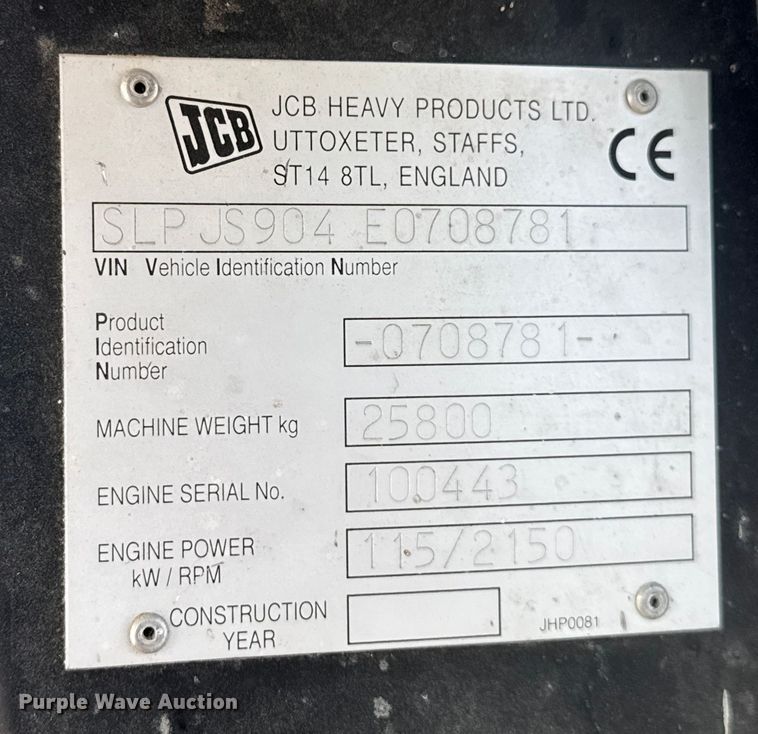 image for item EV1800 1998 JCB JS260L excavator