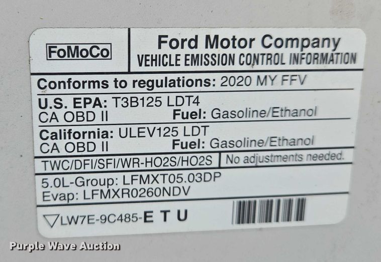 image for item DU6801 2020 Ford F150 XLT SuperCrew pickup truck