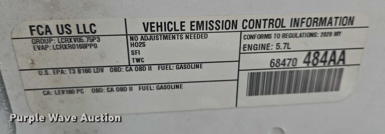 image for item DU6802 2020 Dodge Charger Police 