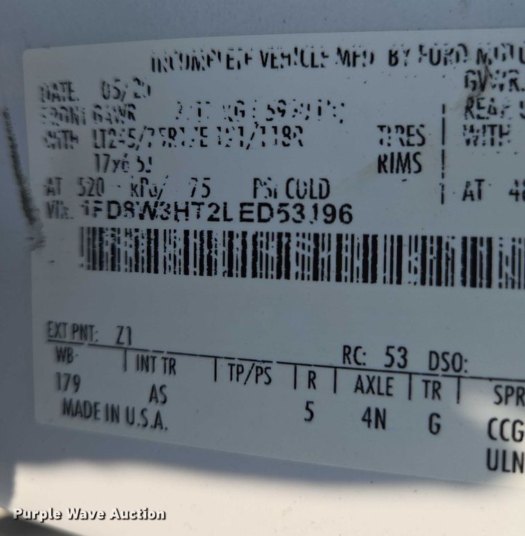 image for item DU6808 2020 Ford F350 Super Duty XL Crew Cab dump flatbed pickup truck