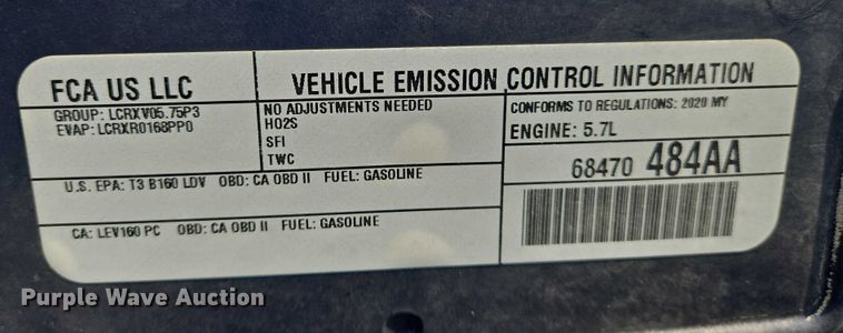 image for item DU6820 2020 Dodge Charger Police 