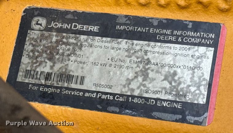 image for item DU6825 2001 John Deere 772CH motor grader