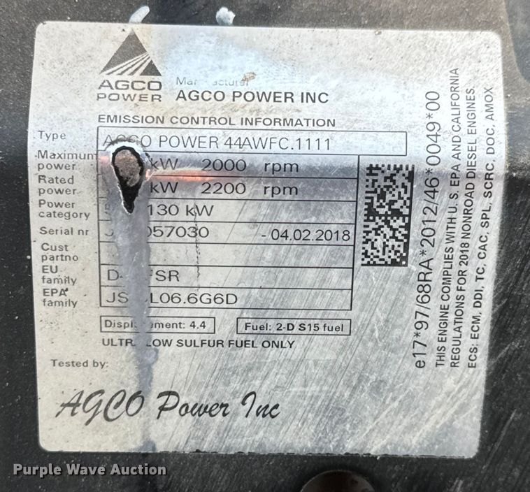 image for item DU6826 2018 Massey Ferguson 5710 MFWD tractor