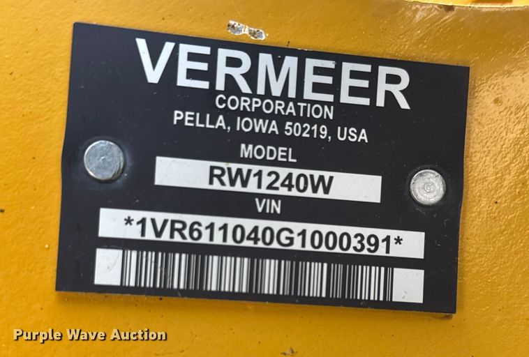 image for item DU6839 2016 Vermeer RTX 1250 rock saw