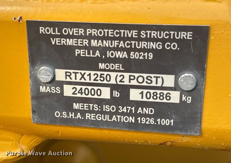 image for item DU6839 2016 Vermeer RTX 1250 rock saw