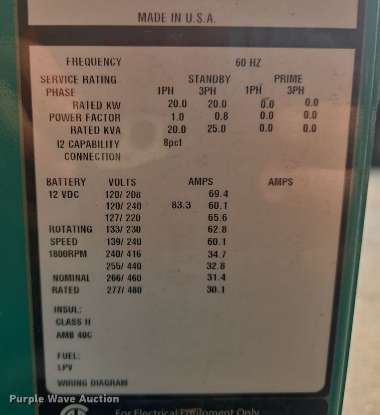 image for item DU6865 Cummins GGMA-6940809 generator