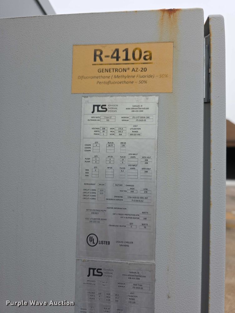 image for item DZ6156 2017 Johnson Thermal  JTSUET20DIA1WL chiller