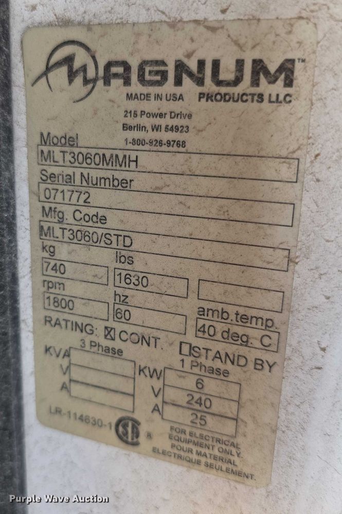 image for item DZ6184 Magnum MLT3060MMH light plant
