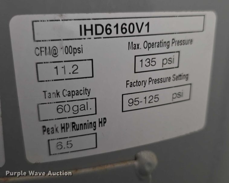 image for item DZ6218 Iron Horse IHD6160V1 air compressor