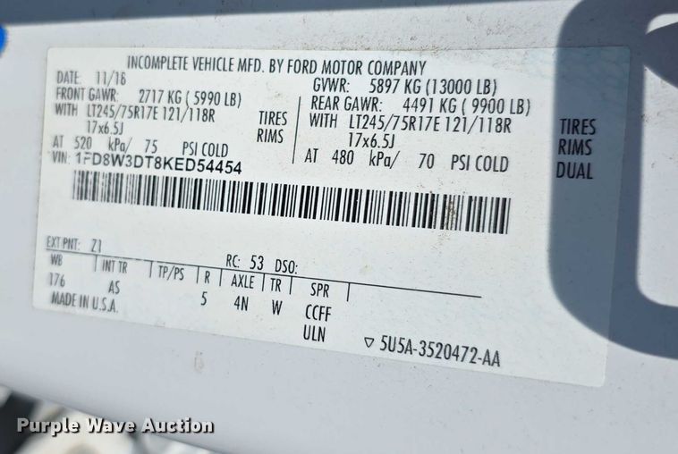 image for item EF3760 2017 Ford F350 Super Duty XL Crew Cab dump flatbed pickup truck