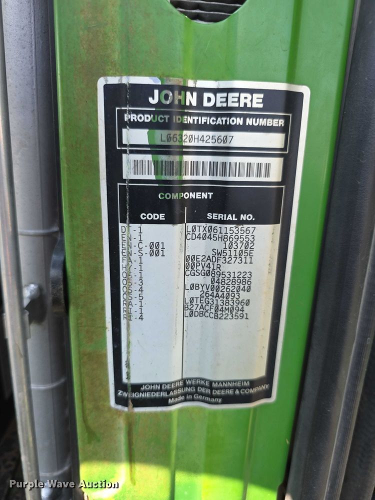 image for item EF3775 2004 John Deere  6320 MFWD tractor