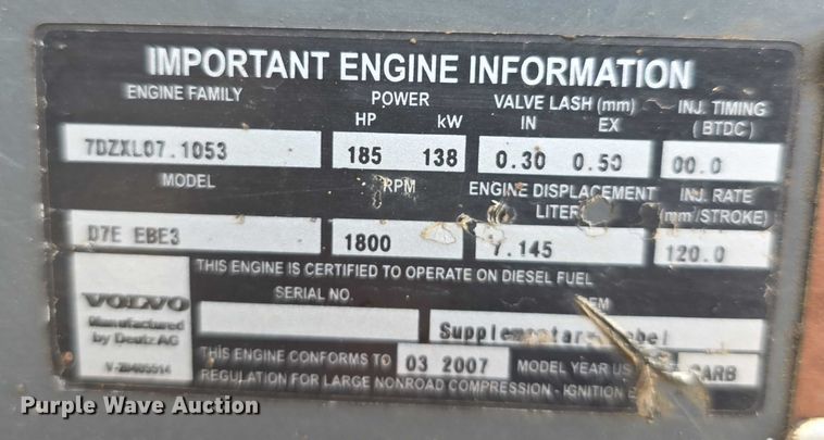 image for item EF3779 2007 Volvo EC240B LC excavator