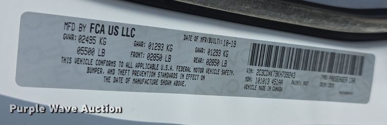 image for item EF3786 2019 Dodge  Charger Police 