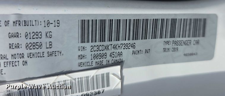 image for item EF3788 2019 Dodge  Charger Police 