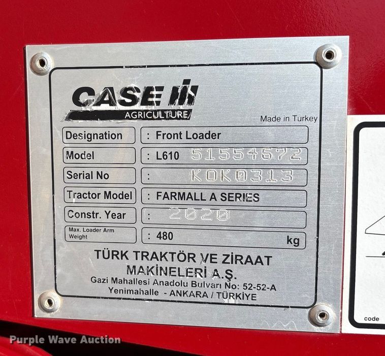 image for item DO1176 Case IH Farmall 55A MFWD tractor