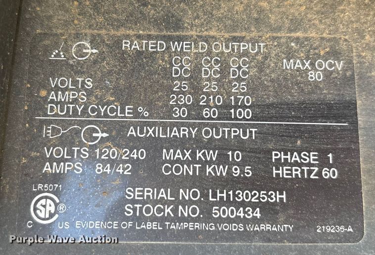image for item DO1210 Hobart Champion 10,000 welder/generator