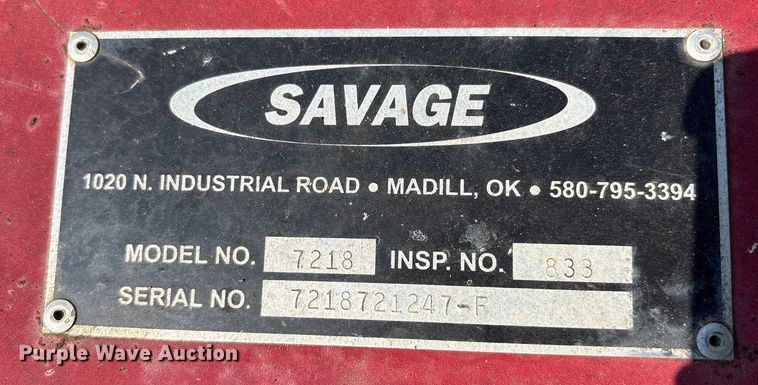 image for item DO1215 Savage 7218 hay rake