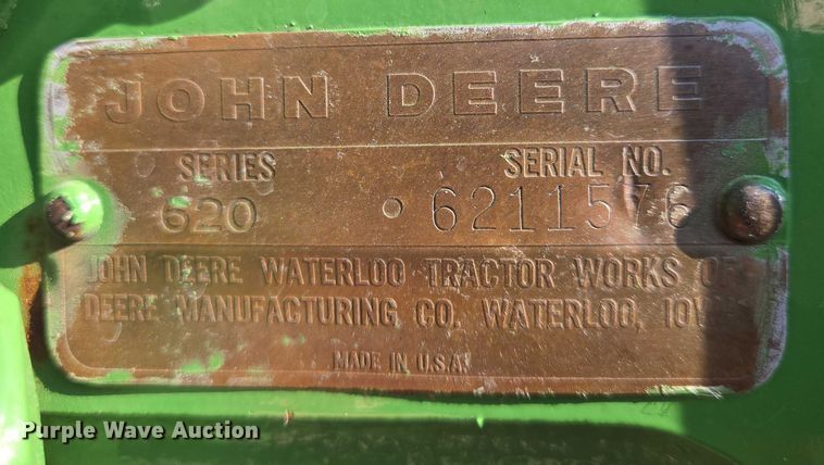 image for item DU6870 1957 John Deere 620 tractor