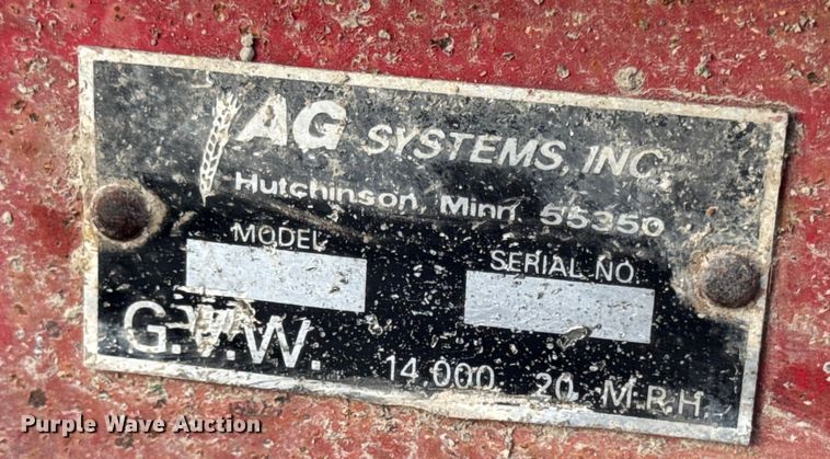 image for item DW6614 Ag Systems, Inc. nurse tank trailer