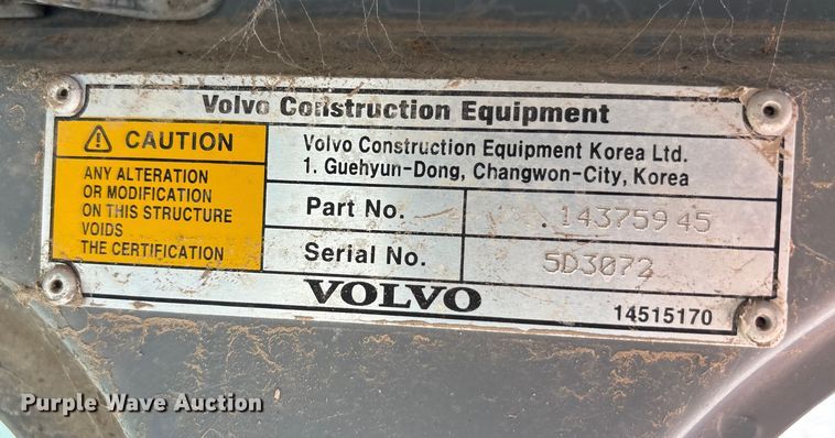 image for item EA7511 2005 Volvo EW180B wheeled excavator