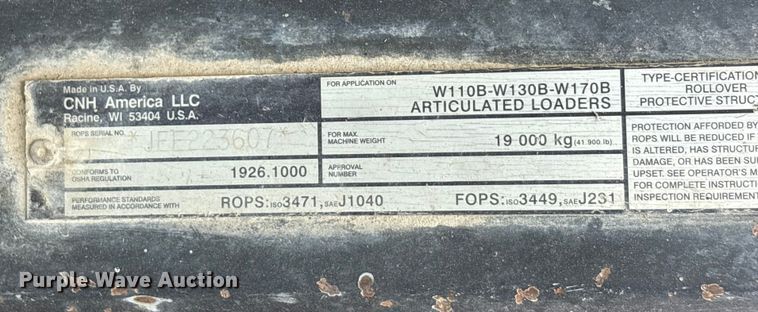 image for item EA7513 2008 New Holland W170B wheel loader