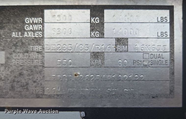 image for item EB1038 2004 Legend 26' Tandem SW GN equipment trailer