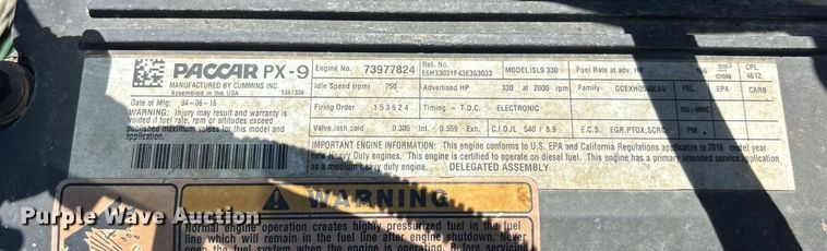 image for item EM0049 2017 Kenworth T370 feed delivery truck