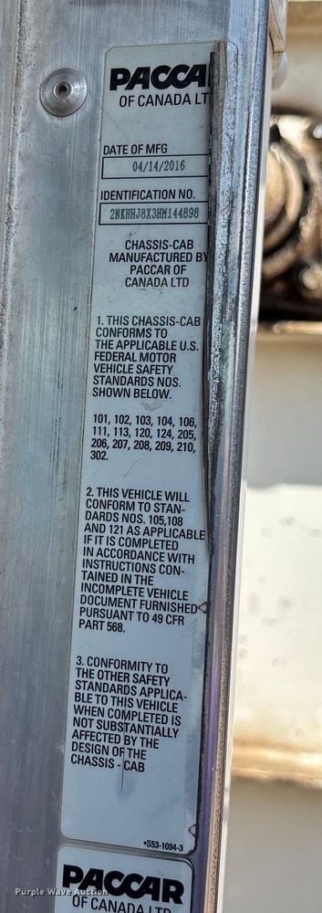 image for item EM0049 2017 Kenworth T370 feed delivery truck