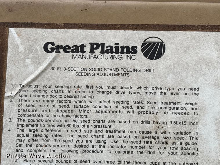image for item EM8195 Great Plains Solid Stand 30 3SF30-487591 grain drill