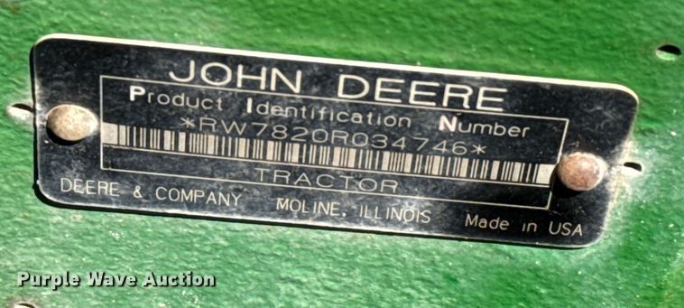 image for item EP0542 2005 John Deere 7820 MFWD tractor