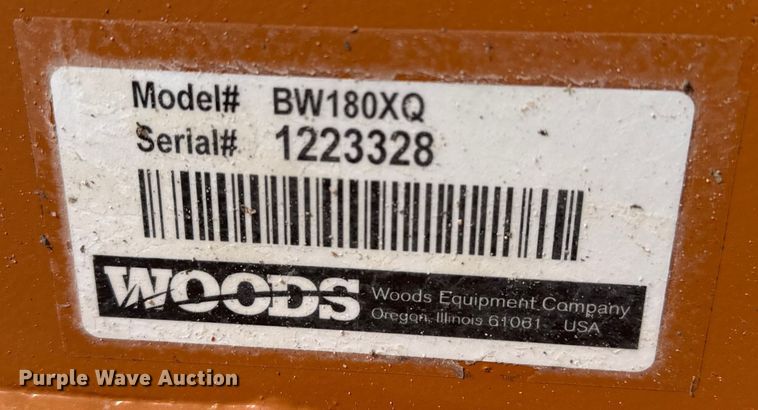 image for item EP0548 Woods BW180XQ batwing rotary mower