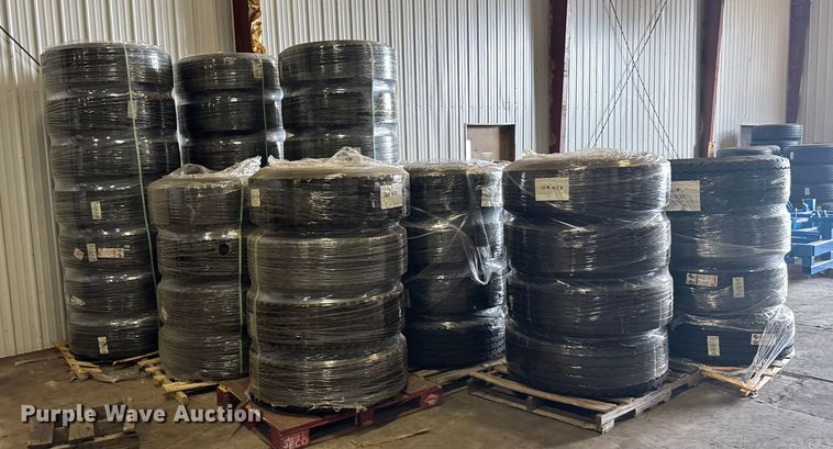 image for item ER2443  Approximately 53 385/65R22.5 tires and wheels
