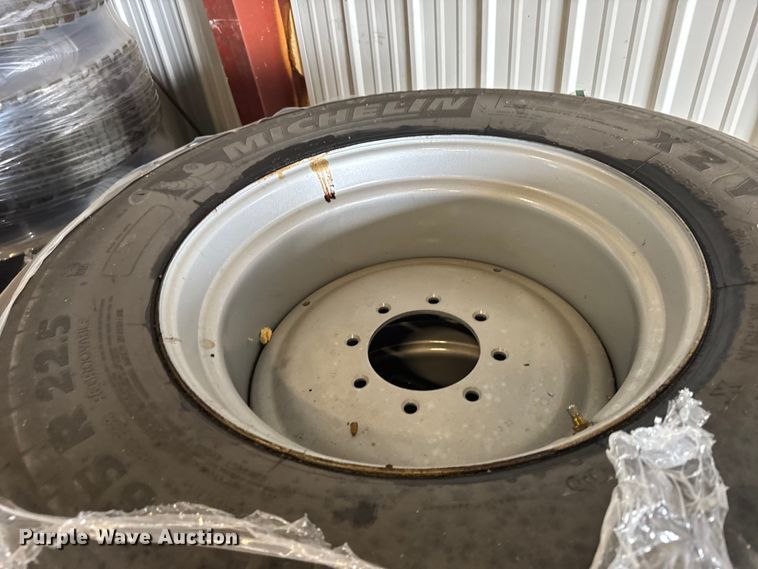 image for item ER2443  Approximately 53 385/65R22.5 tires and wheels