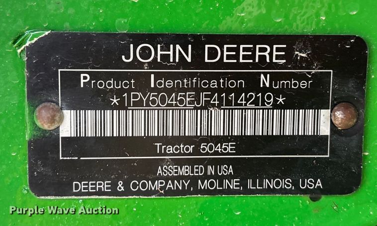 image for item ET4541 2015 John Deere 5045E MFWD tractor