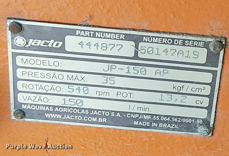 image for item EU2541 2019 Jacto Airbus 1500 sprayer trailer