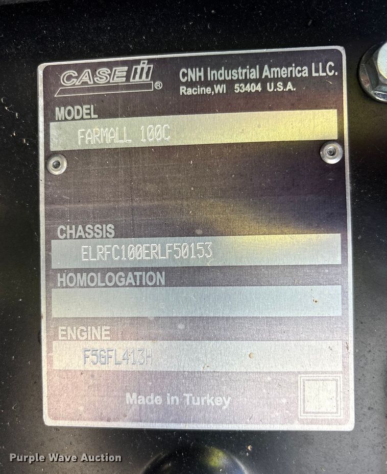 image for item YA1093 2024 Case IH Farmall 100C MFWD tractor