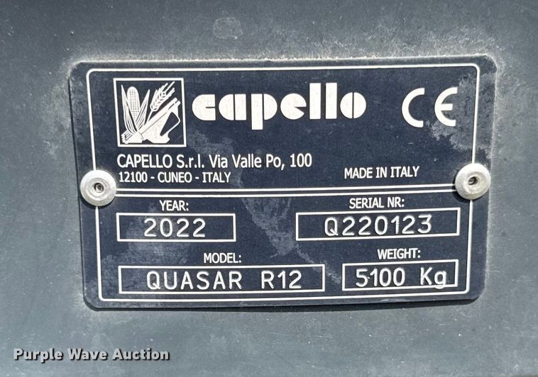 image for item YA1097 2022 Capello Quasar 12 corn head